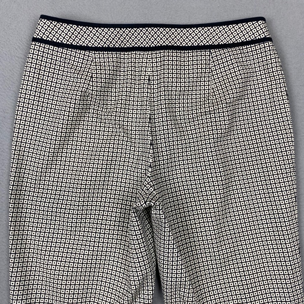 Talbots Geometric Square Print Stretch Cropped Dress Pants Womens 10 Black Ivory - Picture 4 of 11